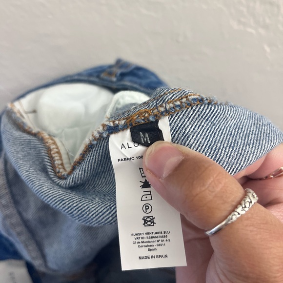 ALOHAS Womens M Deep Blue Relaxed Fit Leg High Rise Denim Dark Wash Jeans - Picture 6 of 8